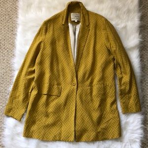 Never worn Anthropologie yellow oversized blazer